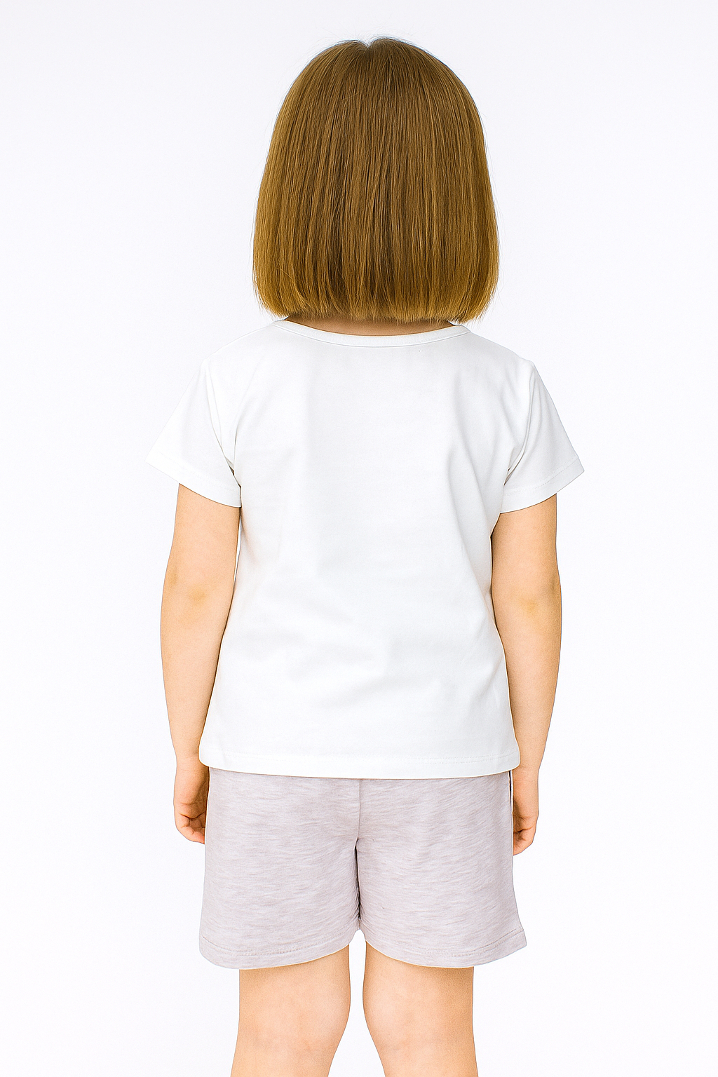 Komplet z szortami kwiatowy dziewczęcy beżowy Breeze 21673-17625