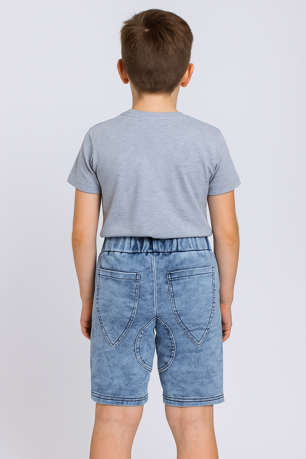 Spodenki soft chłopięce, kolor jeans, Mimi, 2426-12625