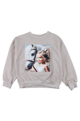Bluza dziewczęca beżowa z koniem Guliwerkids 4119-221025-1