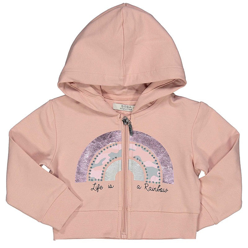 Birba Bluza z kapturem Baby Girl 46804-00 50C kolor różowy - - #tag1# - #tag2# - #tag3# - #tag4#