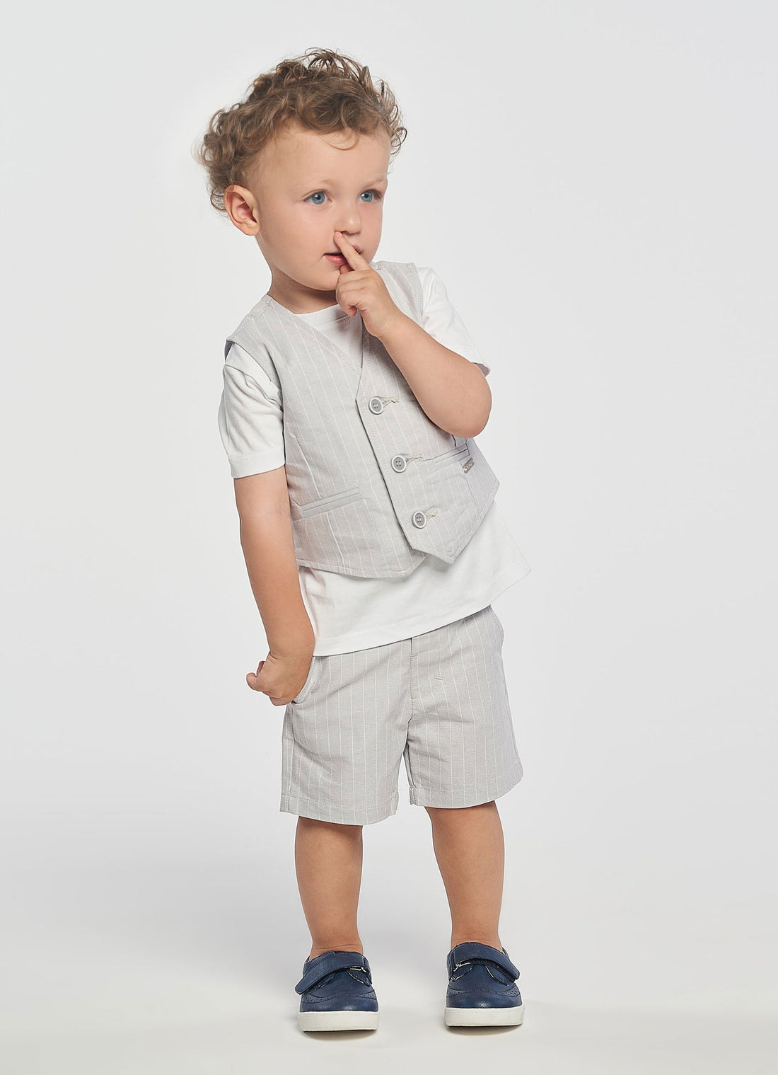 Birba&Trybeyound 61018-00-94Z Szorty chłopięce w paski kolor szary -  - #tag1# - #tag2# - #tag3# - #tag4#