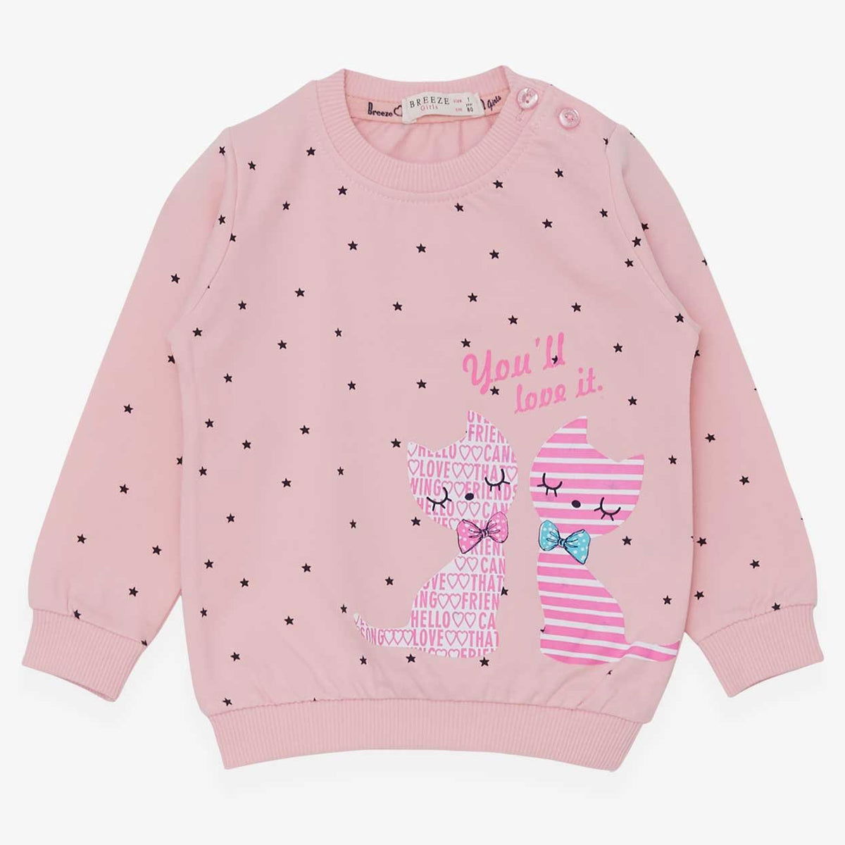 Bluza kotki dziewczęca róż Breeze 17837-10924 GKMOD - - #tag1# - #tag2# - #tag3# - #tag4#