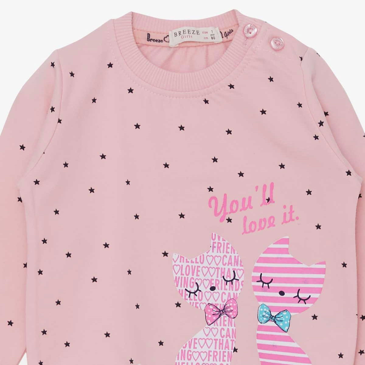 Bluza kotki dziewczęca róż Breeze 17837-10924 GKMOD - - #tag1# - #tag2# - #tag3# - #tag4#
