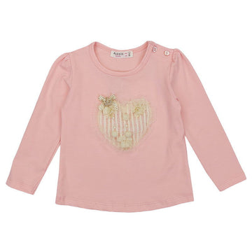 Bluzka Długi Rękaw Serce dziewczynka łosoś 19105-71023 GKMOD - - #tag1# - #tag2# - #tag3# - #tag4#