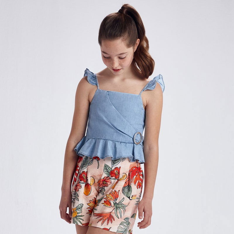 Bluzka z klamrą dziewczynka Mayoral 6179-16 niebieski -  - #tag1# - #tag2# - #tag3# - #tag4#