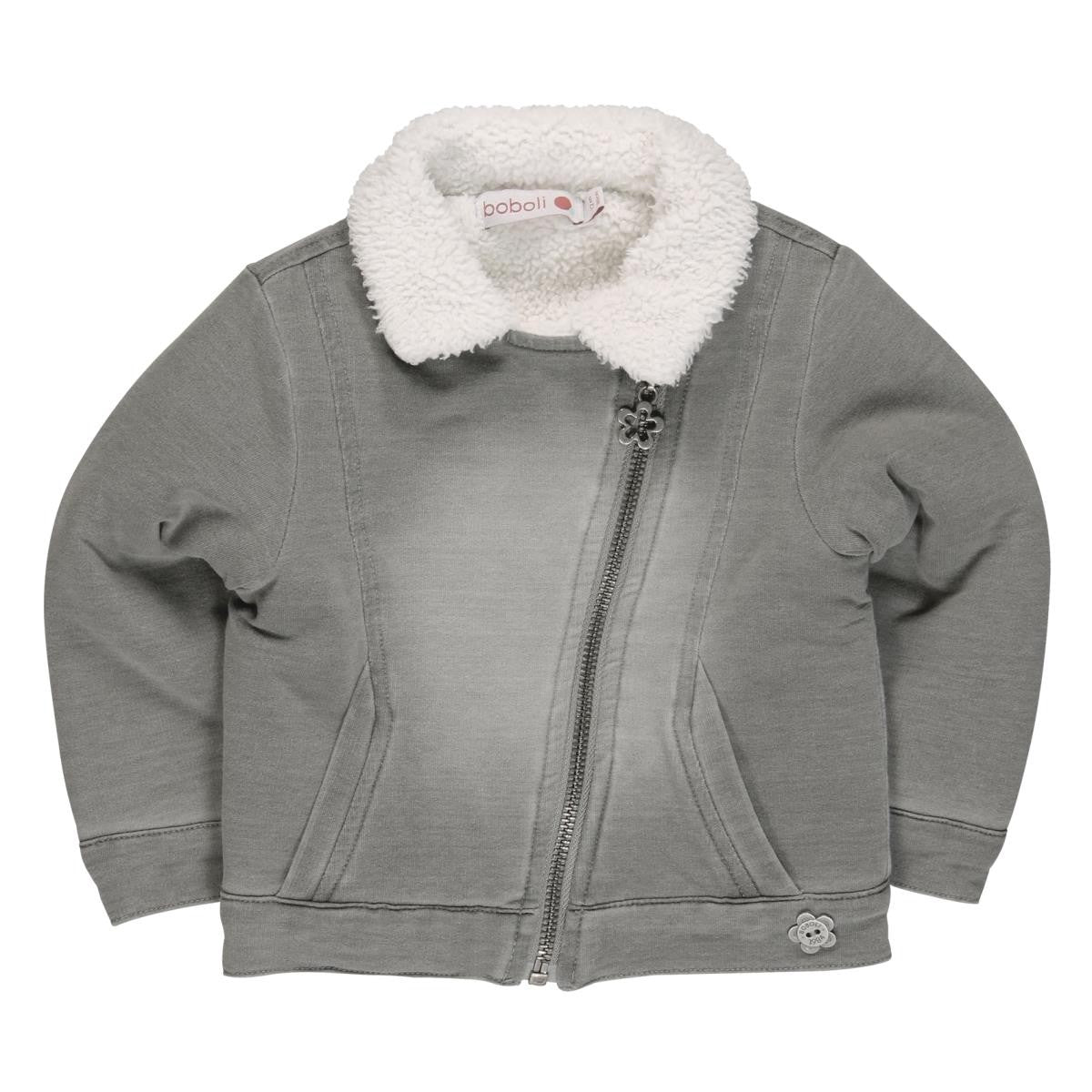 Boboli 204118_GREY Bluza ocieplana kolor popiel - - #tag1# - #tag2# - #tag3# - #tag4#