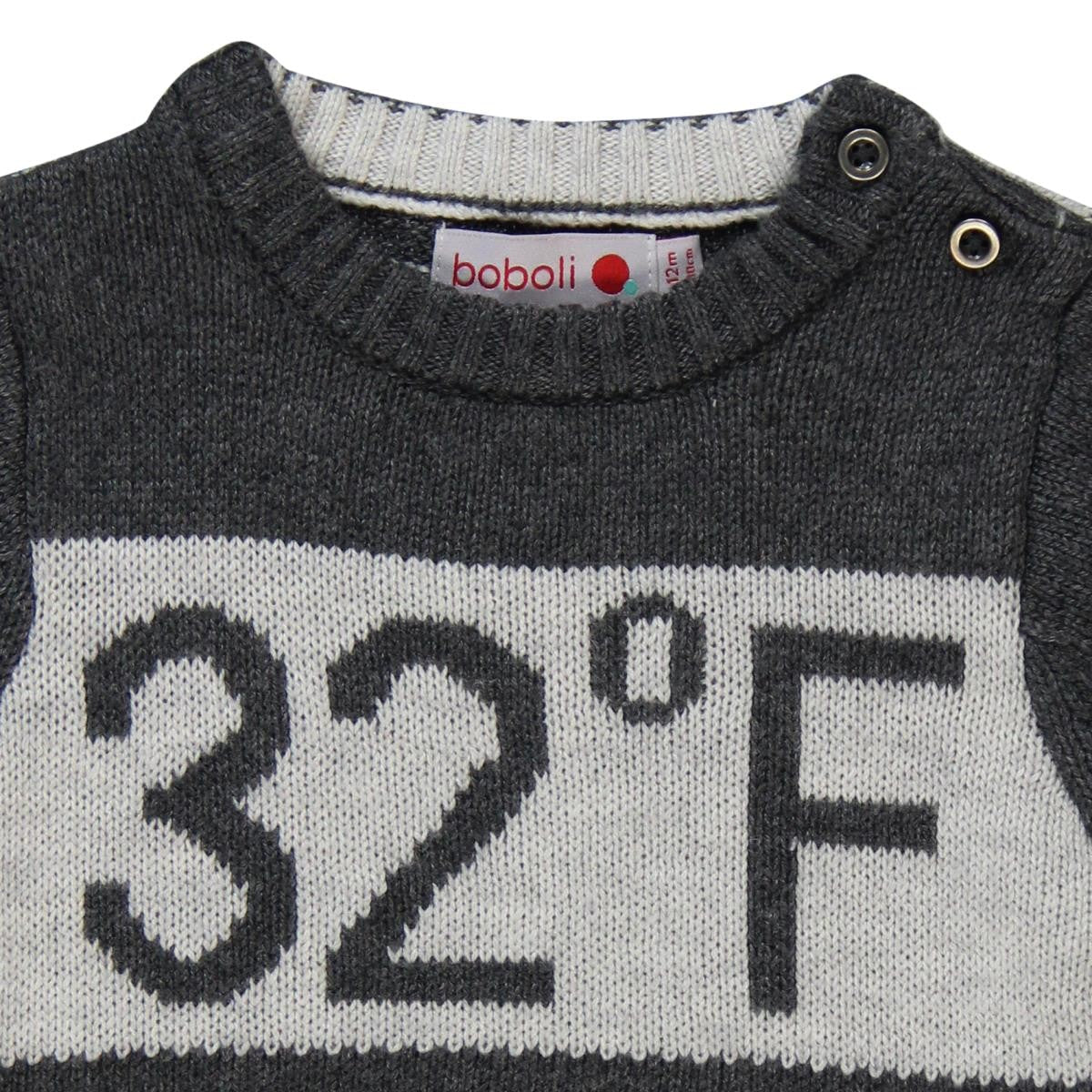 Boboli 344001_8070 sweter kolor szary - - #tag1# - #tag2# - #tag3# - #tag4#