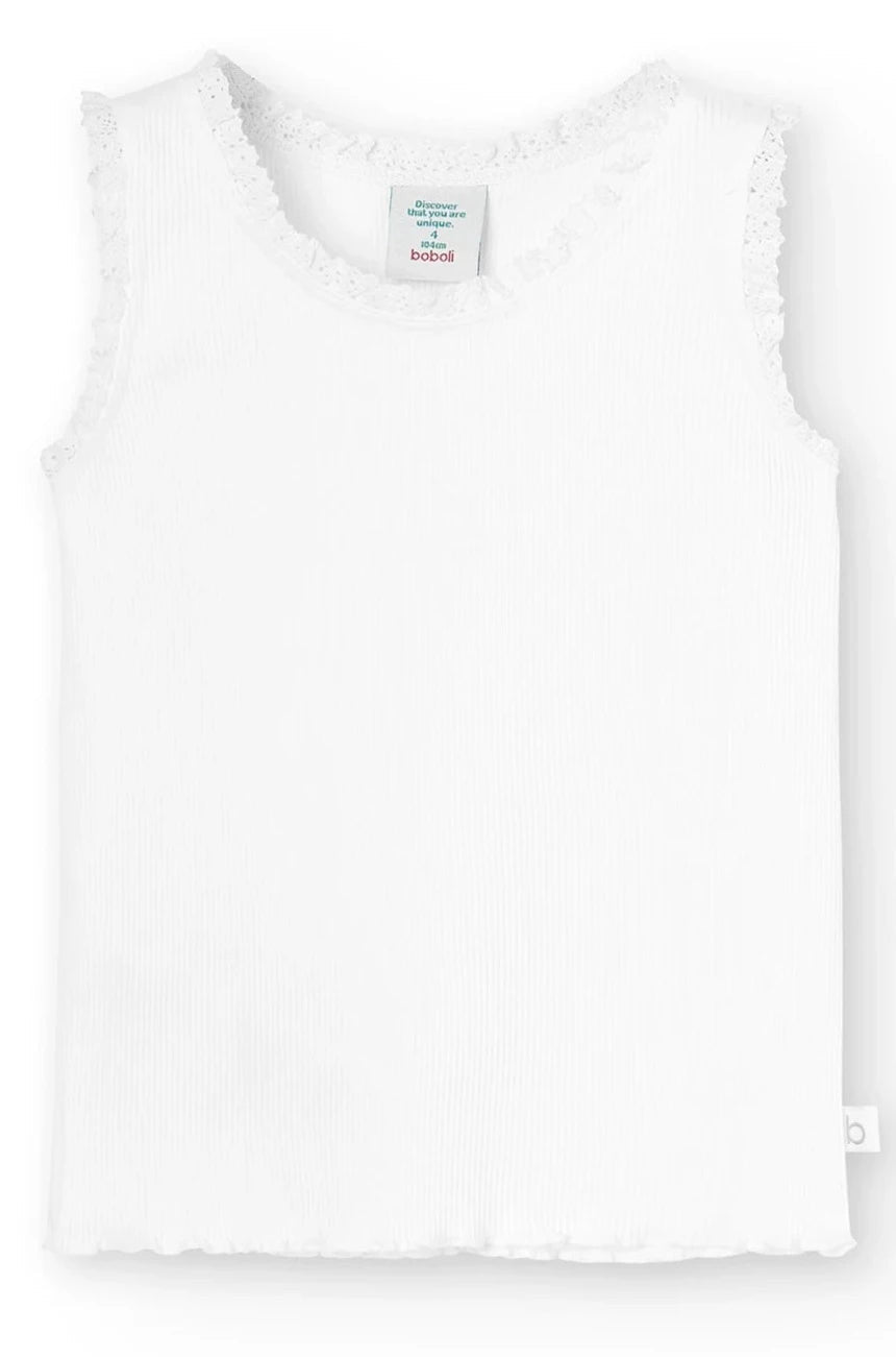Boboli 496010-1100 Bluzka dziewczynka kolor biały - - #tag1# - #tag2# - #tag3# - #tag4#
