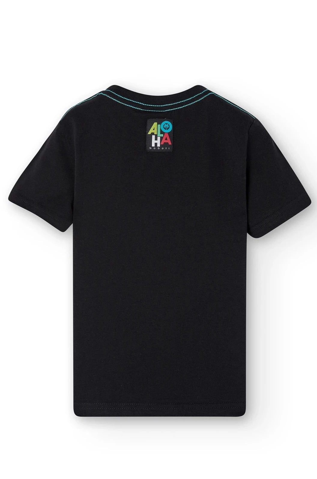Boboli 526104-890 T-shirt chłopiec kolor czarny - - #tag1# - #tag2# - #tag3# - #tag4#