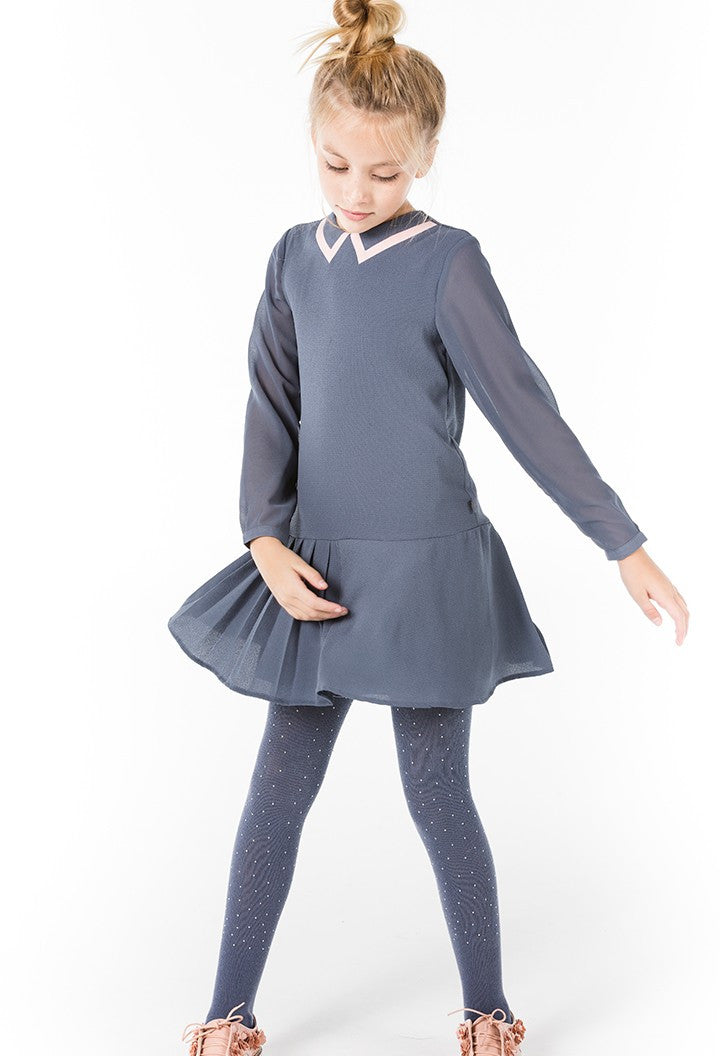 Boboli 726566-8097 sukienka dla dziewczynki kolor popiół - - #tag1# - #tag2# - #tag3# - #tag4#