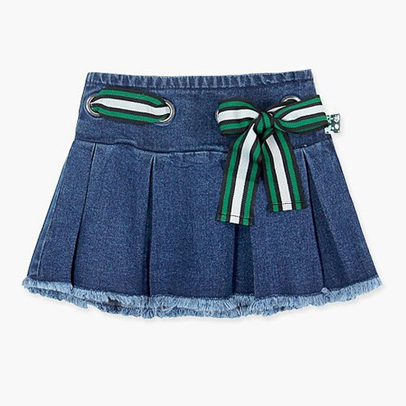 Boboli Spódnica jeansowa dla dziewczynki niebieska 417080-BLUE - - #tag1# - #tag2# - #tag3# - #tag4#