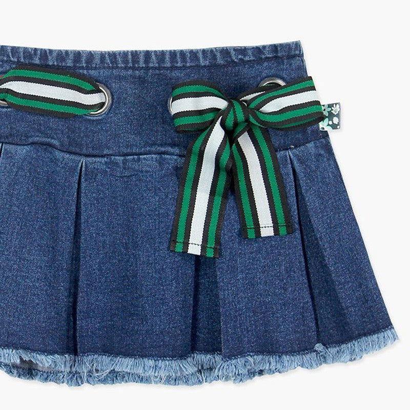 Boboli Spódnica jeansowa dla dziewczynki niebieska 417080-BLUE - - #tag1# - #tag2# - #tag3# - #tag4#