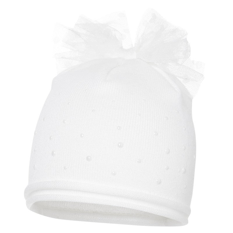 Broel ULRYKA Czapka przejściowa dziewczęca kolor biały -  - #tag1# - #tag2# - #tag3# - #tag4#