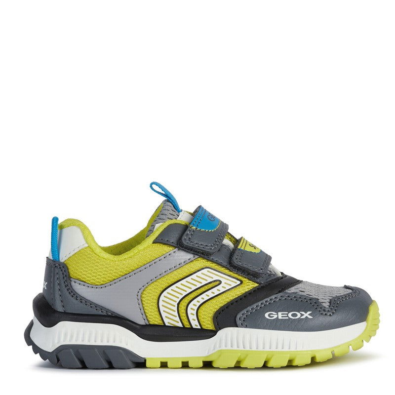 Buty sneakersy dla chłopaka Geox J02AXA-014BU-C1267 kolor szary/limonka - - #tag1# - #tag2# - #tag3# - #tag4#