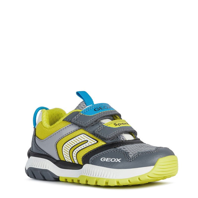 Buty sneakersy dla chłopaka Geox J02AXA-014BU-C1267 kolor szary/limonka - - #tag1# - #tag2# - #tag3# - #tag4#