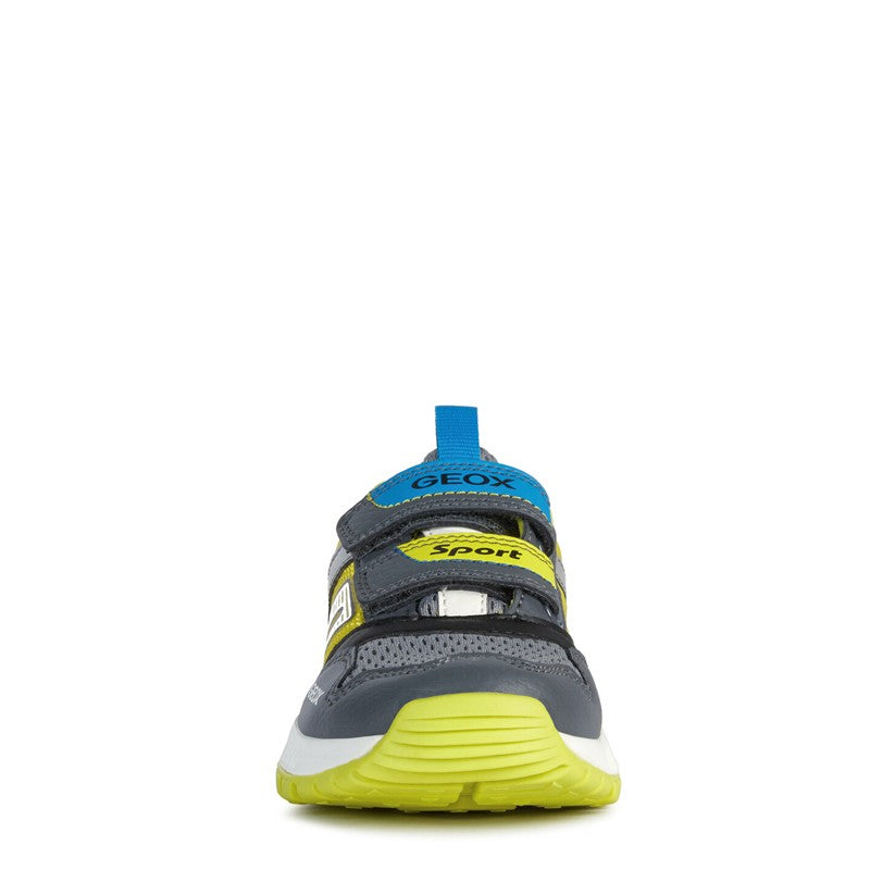 Buty sneakersy dla chłopaka Geox J02AXA-014BU-C1267 kolor szary/limonka - - #tag1# - #tag2# - #tag3# - #tag4#