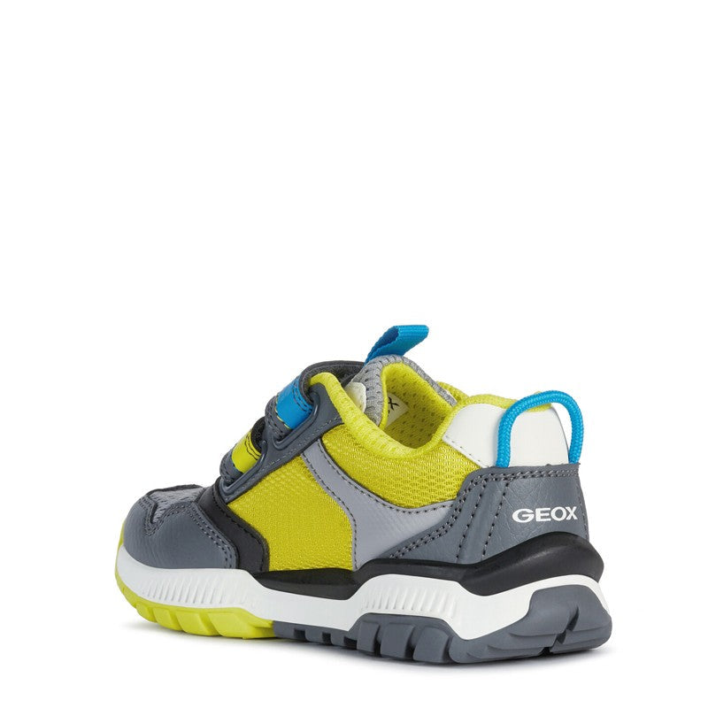 Buty sneakersy dla chłopaka Geox J02AXA-014BU-C1267 kolor szary/limonka - - #tag1# - #tag2# - #tag3# - #tag4#