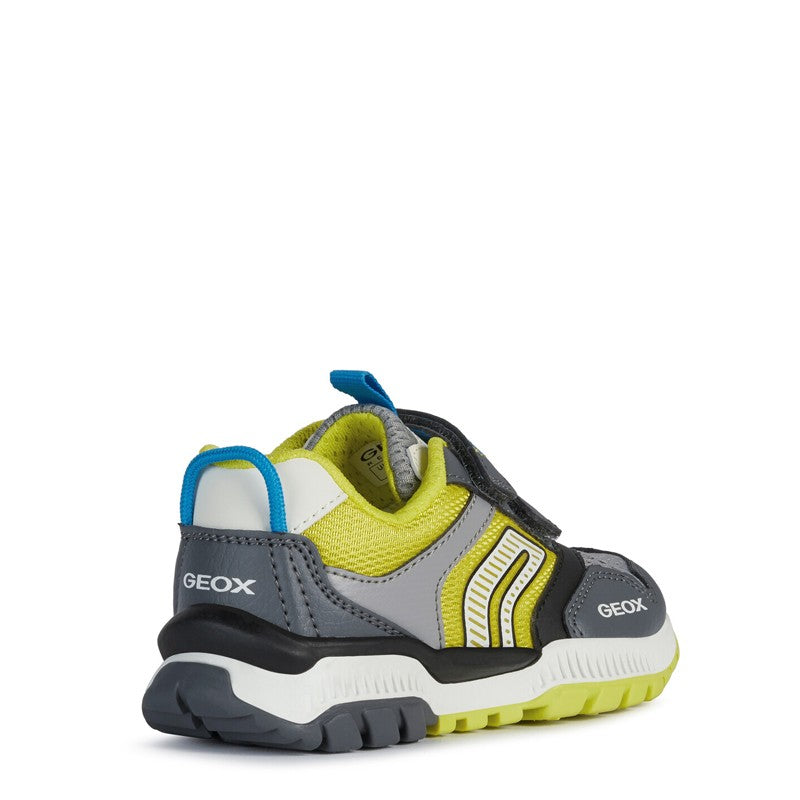Buty sneakersy dla chłopaka Geox J02AXA-014BU-C1267 kolor szary/limonka - - #tag1# - #tag2# - #tag3# - #tag4#