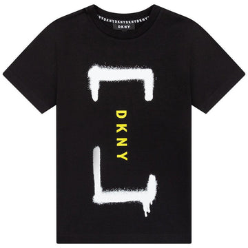 DKNY D25D94-09B Koszulka z krótkim rękawem chłopięca kolor czarny - - #tag1# - #tag2# - #tag3# - #tag4#