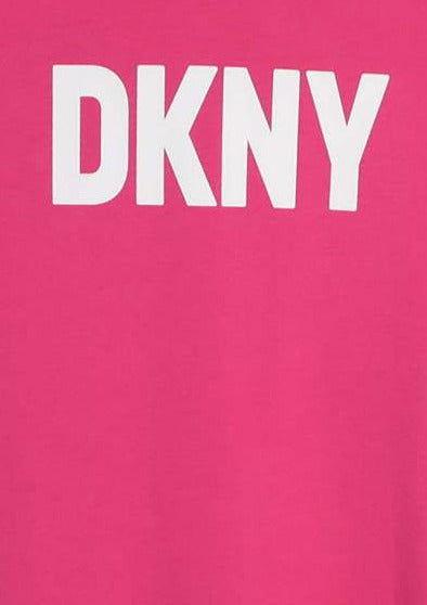 DKNY D32866-483 Sukienka codzienna dziewczynka kolor malinowy - - #tag1# - #tag2# - #tag3# - #tag4#