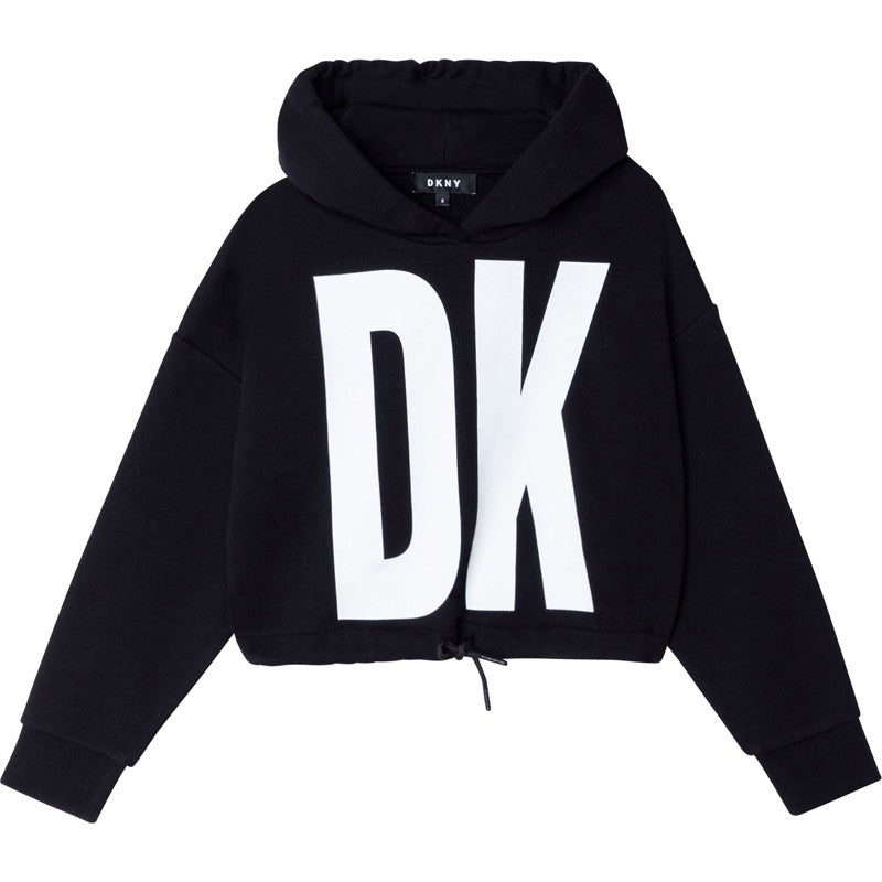 DKNY D35R75-09B Bluza z kapturem dla dziewczynki kolor czarny - - #tag1# - #tag2# - #tag3# - #tag4#