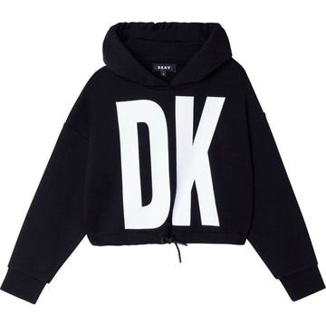 DKNY D35R75-09B Bluza z kapturem dla dziewczynki kolor czarny - - #tag1# - #tag2# - #tag3# - #tag4#