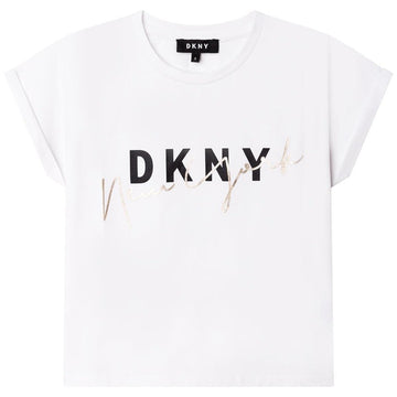 DKNY D35S02-10B Koszulka dla dziewczynki kolor biały -  - #tag1# - #tag2# - #tag3# - #tag4#