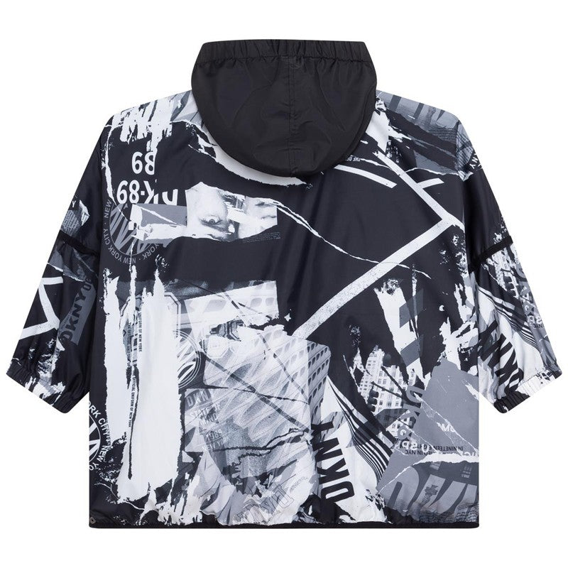DKNY D36658-N50 Wiatrówka dwustronna dziewczęca kolor biało-czarny - - #tag1# - #tag2# - #tag3# - #tag4#