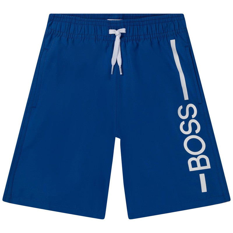 HUGO BOSS J24768-871 Bermudy kąpielowe chłopięce kolor niebieski - - #tag1# - #tag2# - #tag3# - #tag4#
