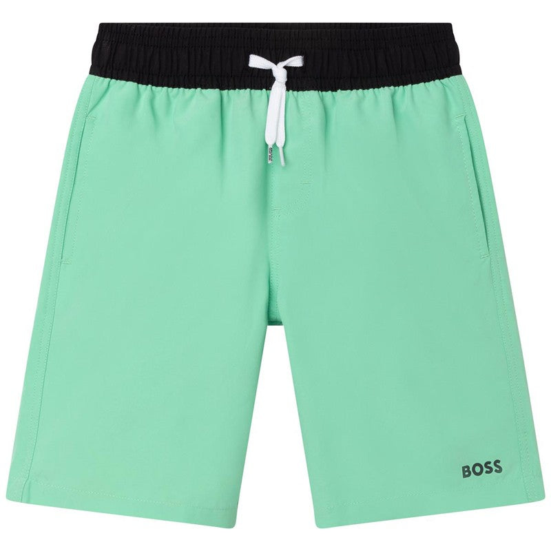 HUGO BOSS J24769-706 Bermudy kąpielowe chłopięce kolor zielony - - #tag1# - #tag2# - #tag3# - #tag4#