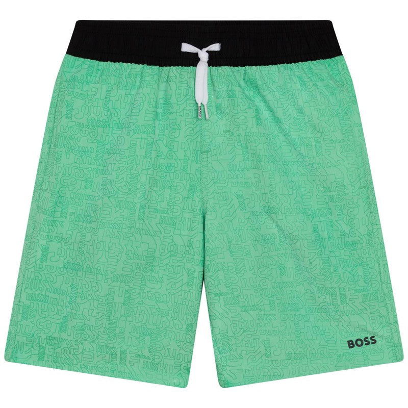 HUGO BOSS J24769-706 Bermudy kąpielowe chłopięce kolor zielony - - #tag1# - #tag2# - #tag3# - #tag4#