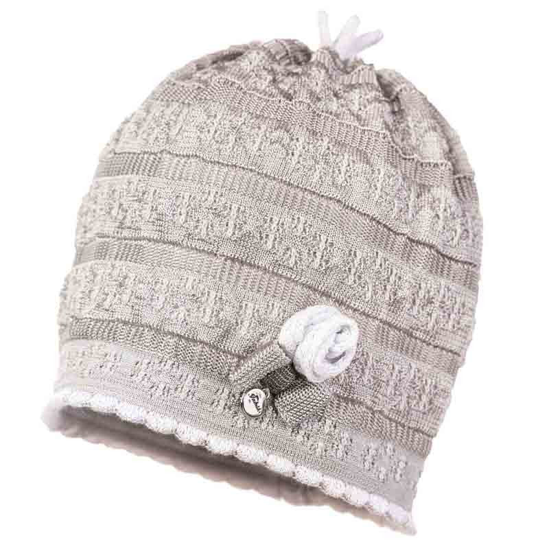 Jamiks czapka dziewczęca ARLETA JWA018-3 kolor popiel - - #tag1# - #tag2# - #tag3# - #tag4#