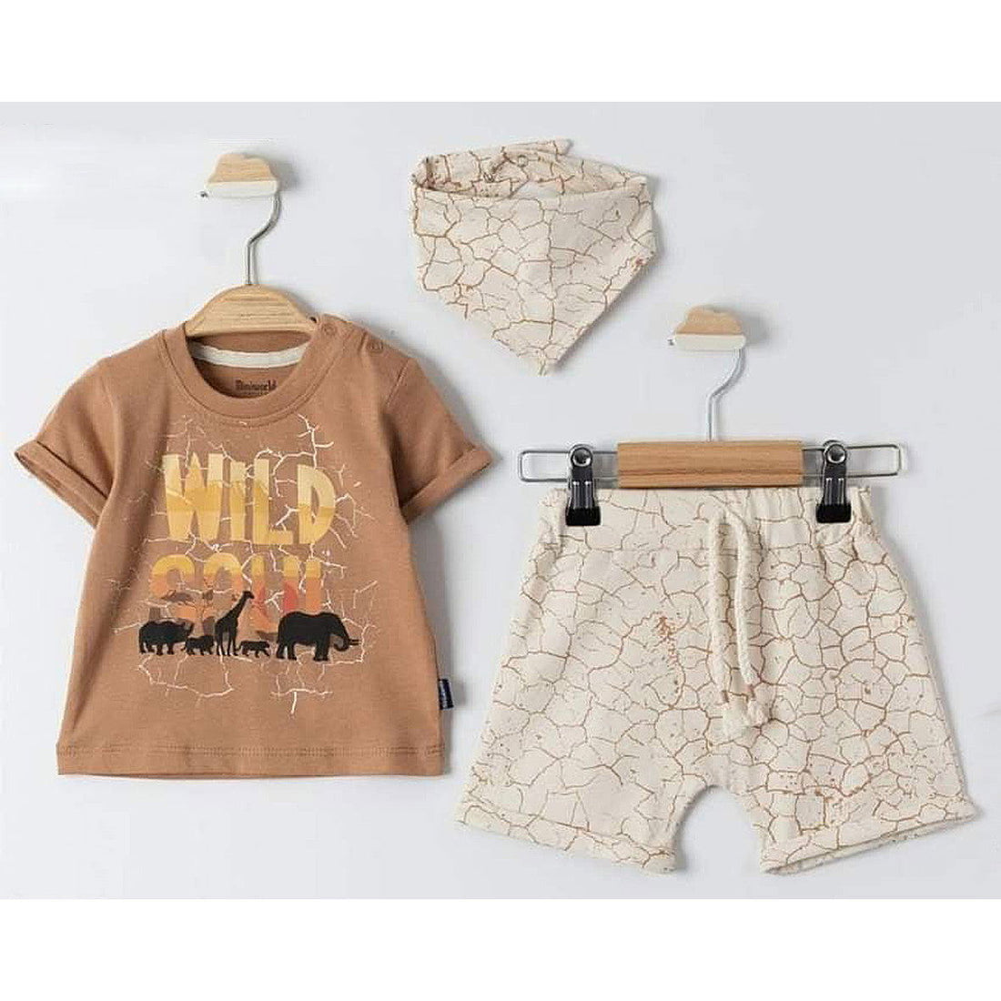 Komplet Bluzka Spodnie Chustka chłopak beż 18263-27524 GKMOC -  - #tag1# - #tag2# - #tag3# - #tag4#