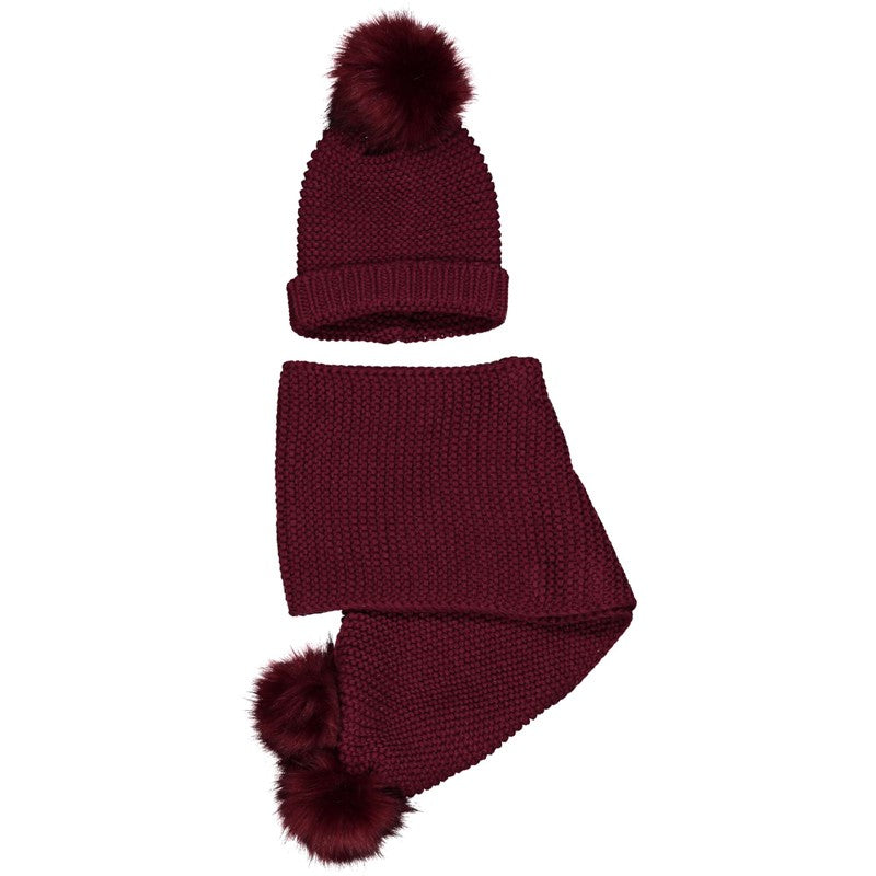 Komplet czapka i szalik dziewczęcy Birba 99064-57P bordo - - #tag1# - #tag2# - #tag3# - #tag4#