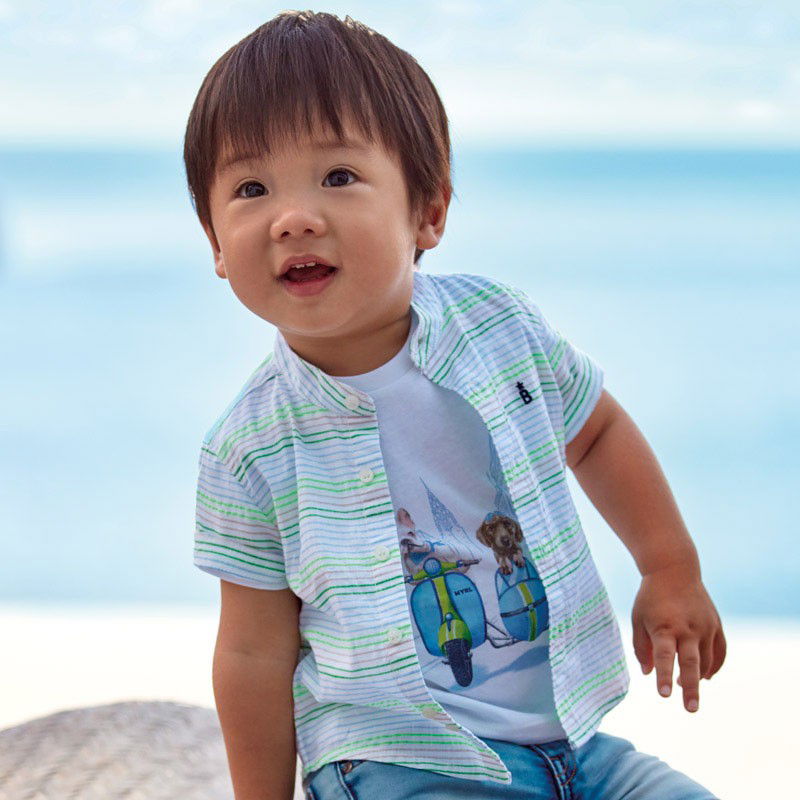 Koszula w paseczki na stójce dla chłopczyka Mayoral 1161-81 jabłkowy -  - #tag1# - #tag2# - #tag3# - #tag4#