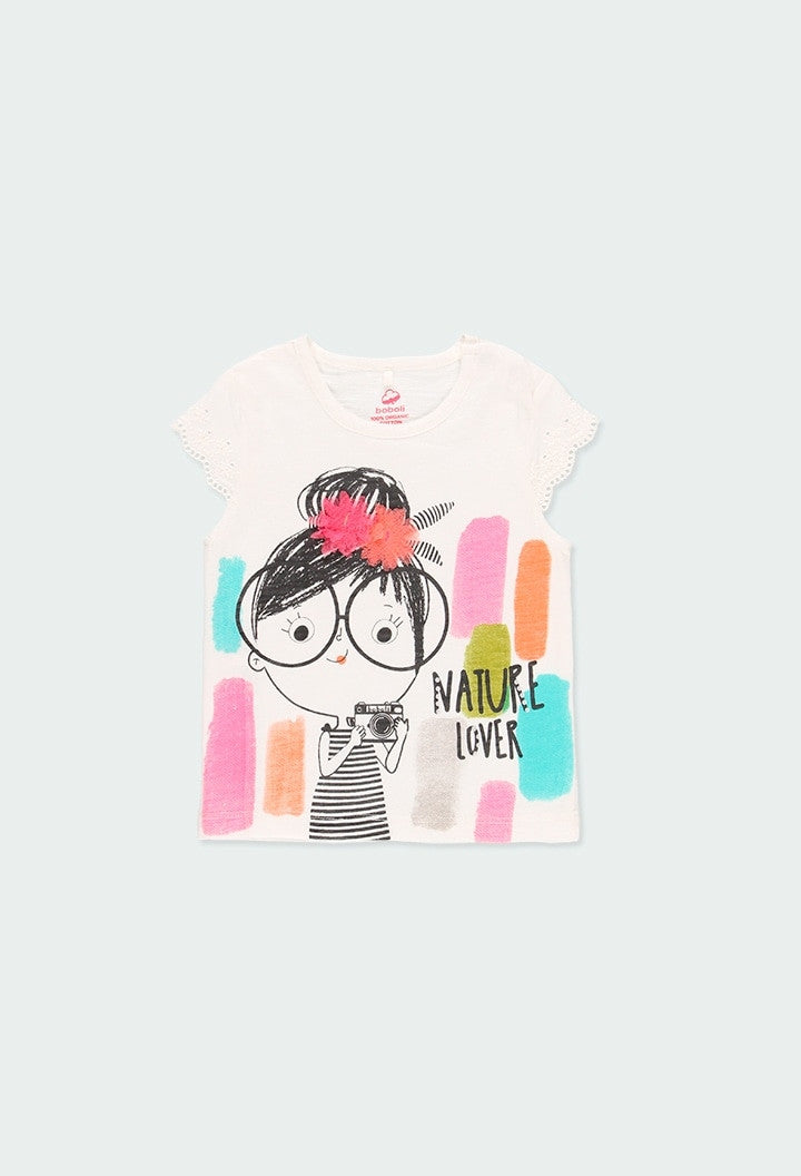 Koszulka dla dziewczynki Baby Boboli 244101-1111 kolor biały - - #tag1# - #tag2# - #tag3# - #tag4#