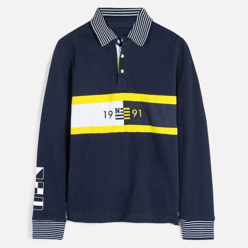 Koszulka polo z długim rękawem dla chłopców Mayoral 6145-66 granatowe - - #tag1# - #tag2# - #tag3# - #tag4#