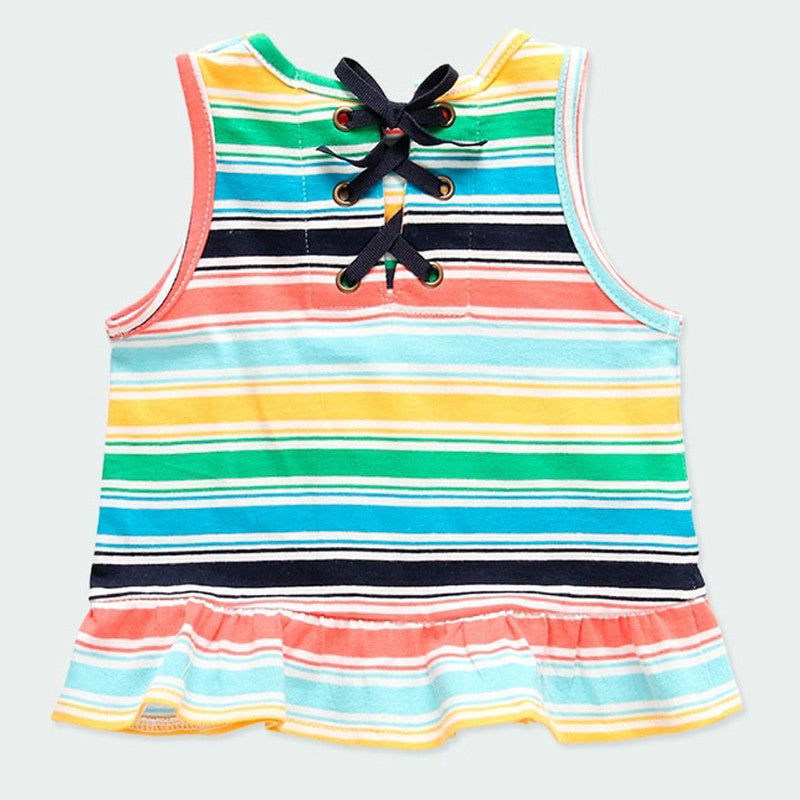 Koszulka w paski dla dziewczynki Baby Boboli 224086-9826 kolor kolorowy - - #tag1# - #tag2# - #tag3# - #tag4#