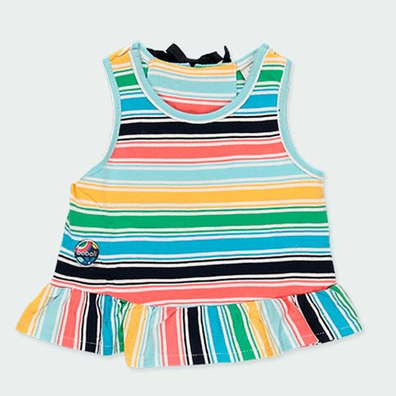 Koszulka w paski dla dziewczynki Baby Boboli 224086-9826 kolor kolorowy - - #tag1# - #tag2# - #tag3# - #tag4#
