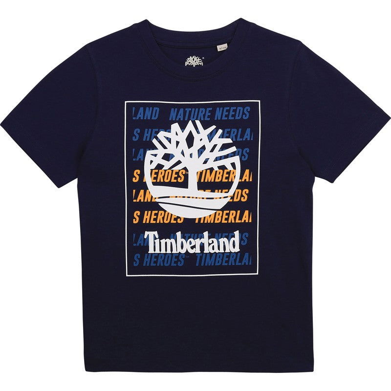 Koszulka z krótkim rękawem chłopięca TIMBERLAND T25R83-85T kolor granat - - #tag1# - #tag2# - #tag3# - #tag4#