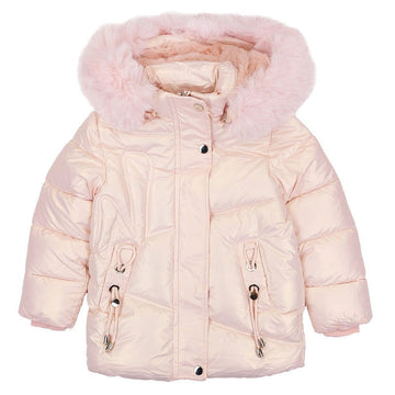 Kurtka Zimowa dziewczynka morela KK2117-271023 GKMOD - - #tag1# - #tag2# - #tag3# - #tag4#