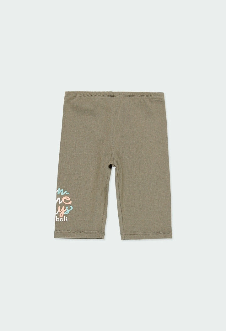 Leginsy 3/4 dla dziewczynki Baby Boboli 294038-4580 kolor khaki -  - #tag1# - #tag2# - #tag3# - #tag4#