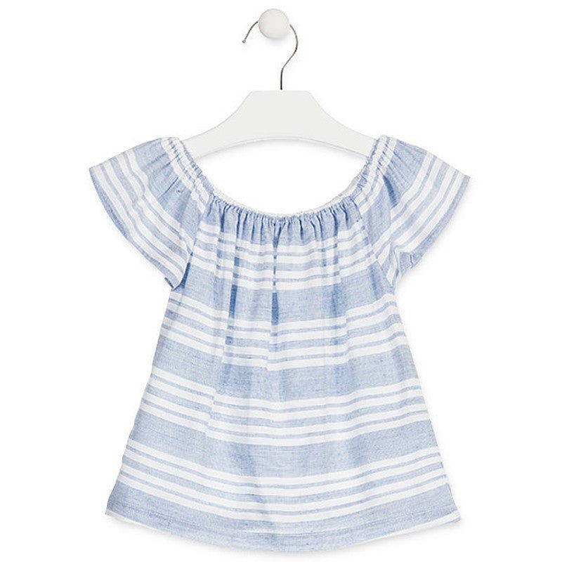 Losan Bluzka dziewczęca z krótkim rękawem niebieska 916-3791AA-709 -  - #tag1# - #tag2# - #tag3# - #tag4#