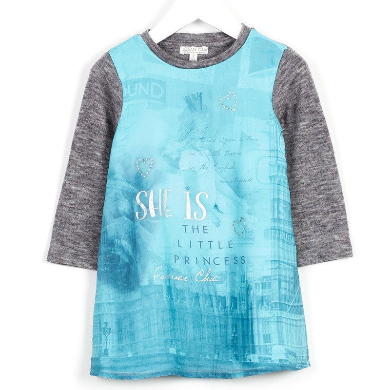 Losan sukienka 626-7711AD kolor turkus popiel - - #tag1# - #tag2# - #tag3# - #tag4#