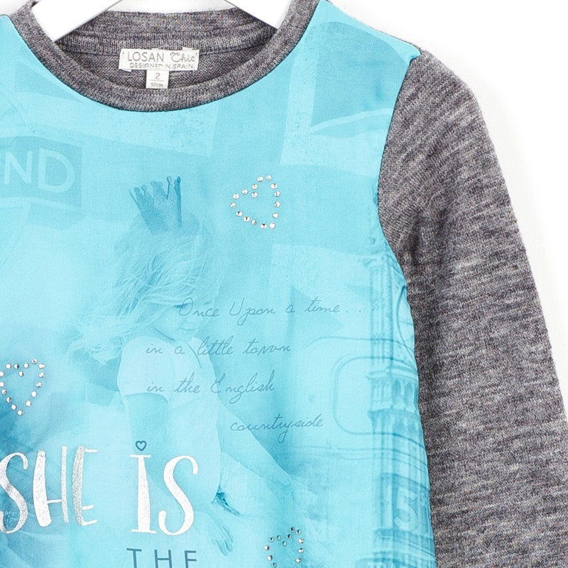 Losan sukienka 626-7711AD kolor turkus popiel - - #tag1# - #tag2# - #tag3# - #tag4#