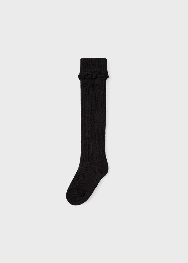 Mayoral 10324-46 Skarpetki długie dla dziewczynki kolor czarny - - #tag1# - #tag2# - #tag3# - #tag4#