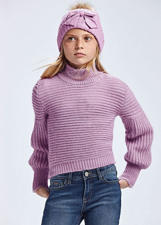 Mayoral 11-07350-086 Sweter z golfem 7350-86 kolor fioletowy - - #tag1# - #tag2# - #tag3# - #tag4#
