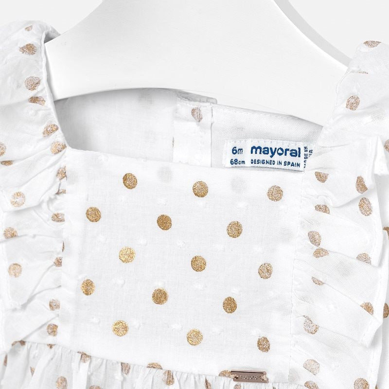 Mayoral 1110-84 Bluzka dziewczęca w groszki kolor biały - - #tag1# - #tag2# - #tag3# - #tag4#