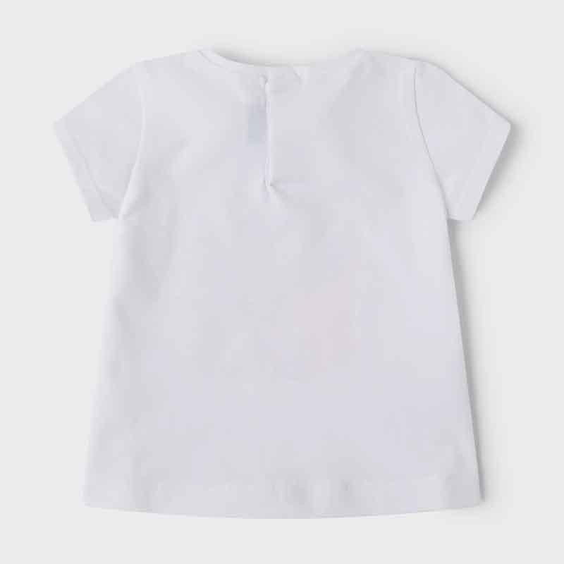 Mayoral 22-01033-055 Koszulka z krótkim rękawem dziewczynka 1033-55 biel/kamelia -  - #tag1# - #tag2# - #tag3# - #tag4#