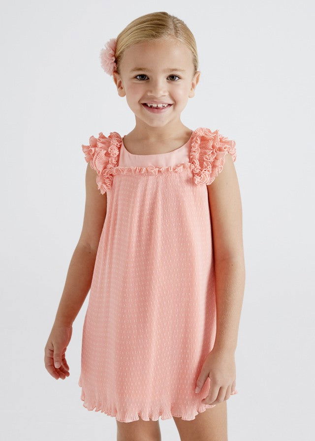 Mayoral 22-03920-053 Sukienka plisowana plumeti dziewczynka 3920-53 fleming -  - #tag1# - #tag2# - #tag3# - #tag4#